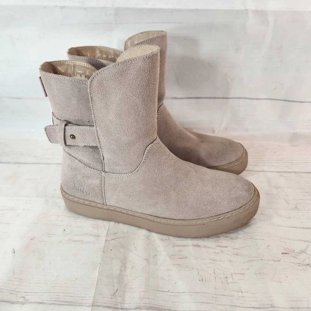 Jambu Boots Waterproof Beige Suede Fur‎ Lined Winter - Women's Size 8
